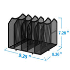 Simple Trending Mesh Desktop File Sorter Organizer, 5-Section Bookshelf for Desk Home Office, Black - style: 5 Section-Black