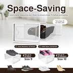 Reli. Shoe Boxes (14 Pack) | Clear Shoe Storage Boxes Stackable and Compact | Lightweight Plastic Storage Box with Ventilation Holes, Swing Door | Interlocking Containers, Stackable Rack | White