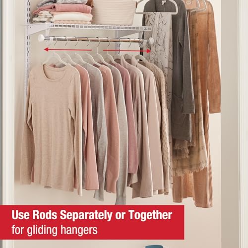 Rubbermaid Configurations Custom Closet Kit 3-6 Ft. Adjustable Metal Wire Shelving White Finish Expandable Organization System Hardware Included for Home Closet/Pantry/Laundry/Mudroom - color: White, size: 3-6 Feet