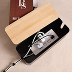 Cable Management Box - Wooden Style Large Cord Organizer to Hide Wires & Power Strips | Desk Computer Cable Organizer | Safe ABS Material | 16" (L) x 6.2" (W) 5.3" (H) | for Home & Office - Black - size: Large