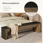 Tribesigns 71" Extra Long Rustic Entryway Bench, Modern Farmhouse Shoe Bench Wooden Indoor Seating with Layered Design for Hallway, End of Bed, Living Room, Sofa Back, Dining Room, Black & Brown - color: Black & Brown