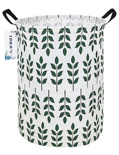 Round Waterproof Laundry Basket,Foldable Storage Basket,Laundry Hampers with Handle,Gift Basket,Suitable For Children's Room and Toy Storage (Leaf) - color: Leaf