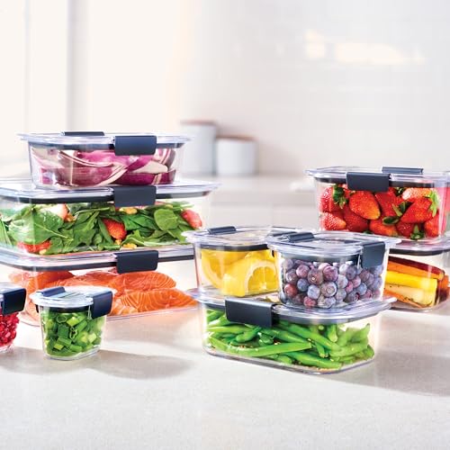 Rubbermaid Brilliance BPA Free Airtight Food Storage Containers with Lids, Set of 4 (4.7 Cup) Ideal for Lunch, Meal Prep, and Leftovers - size: 4.7 cup (8-Piece)