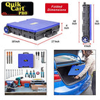dbest products Quik Cart Pro Wheeled Rolling Crate Teacher Utility with seat Heavy Duty Collapsible Basket with Handle, Blue - color: Blue, style: Pro