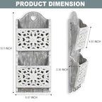 Key and Mail Holder for Wall Mail Holder for Wall, 2-Slot Mails Organizer with 3 Hooks, Key Hangers Rustic Wooden Walls Organizers for Letter Magazines - size: Small