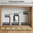 2 Pack Under Sink Organizers and Storage, Heavy Duty Metal Pull Out Cabinet Organizer with Ball-Bearing Slides, Height Adjustable L-Shaped Shelf for Kitchen & Bathroom (2-Pack) - size: Double Layer