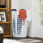 Gracious Living Easy Carry Flex Hamper, Large 87.5 Liter Lightweight Plastic Ventilated Laundry Basket Clothes Bin with Handles, White (4 Pack) - size: 4 Pack
