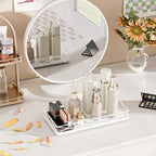 Lixple Toilet Paper Basket Holder, 13" Toilet Tank Tray, Wood and Metal Toilet Tray Vanity Organizer Bathroom Tray, Kitchen Sink Organizer for Soap Dispenser (White) - color: White