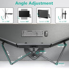 WALI Triple Monitor Stand, Free Standing Three LCD Monitor Fully Adjustable Desk Mount Fits 3 Screens up to 27 inch, 22 lbs Weight Capacity per Arm (MF003), Black - size: Triple, style: Free-Standing