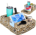 TabCouchCaddy - Couch Cup Holder Tray Pillow - Bed, Couch Caddy, Sofa, RV & Car - Holds Drinks, Snacks, Remotes, Phones, Kindle, Tablet | Bed Cup Holder (Leopard) - color: Leopard
