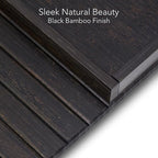 DETOR Sofa Arm Tray with Spacious 12.4" x 5.4" Storage Box, Ebony Bamboo Finish, Enhanced Non-Slip Felt Bottom, Sturdy Bamboo Slats, Fits Armrests 6" and Wider - color: Ebony