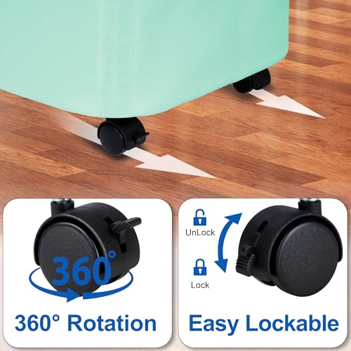 Vincona Slim Laundry Hamper with Lid and Wheels, Small Rolling Laundry Basket with Handle for Small Spaces, Tall Dirty Clothes Hampers for Dorm, Bathroom and Bedroom, 75L, Light Blue - color: Light Blue, size: 75L