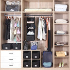 MAX Houser 4-Shelf Hanging Closet Organizer, Space Saver, Cloth Hanging Shelves with 2 Side Pockets, Foldable (Black) - color: Black-1