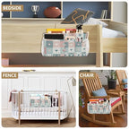 Bedside Caddy Hanging Storage Bag Simple Checkered Hearts Bedside Organizer Caddy for Bunk, Dorm Room, Hospital Beds - Place Magazines / Remotes / Keys