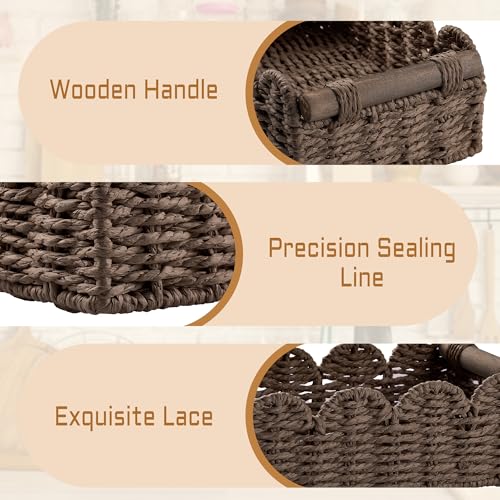 Storage Basket Wicker Baskets for Organizing Toilet Paper Storage Basket for Toilet Tank Top,Brown - color: Brown