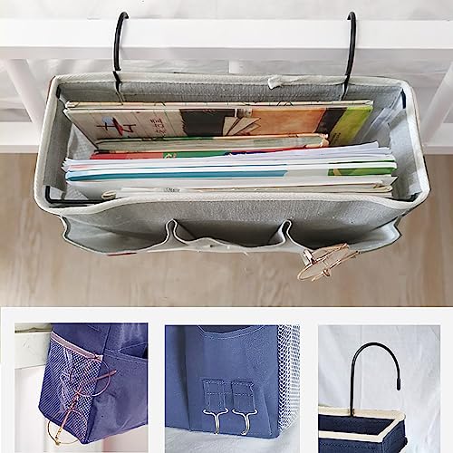 Bedside Caddy, Bedside Hanging Storage Organizer forBunk and Hospital Beds,College Dorm Bed，Can be Placed Glasses Books Mobile Phones(Navy Blue 2) - color: 2pcs Navy Blue