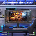 Single LCD Computer Monitor Free-Standing Desk Stand Mount Riser for 13 inch to 32 inch screen with Swivel, Height Adjustable, Rotation, Vesa Base Stand Holds One (1) Screen up to 77Lbs(HT05B-001)) - color: Black