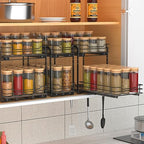 BOIVSHI 2-Tier Spice Rack, Pull Out Spice Racks Organizer for Cabinet, Height Adjustable Heavy Duty Metal Basket for Inside Cabinets & Pantry Closet (7.5''Wx10.5''Dx9.5''H) - size: 2 Tier,7.5''Wx10.5''Dx9.5''H