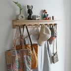 Entrance Coat Rack ，Coat Hooks, Wall-Mounted Wooden Hook Rack, Wall-Mounted Shelves are Very Suitable (Birch Color Finish—A-2) - style: Birch color finish—A-2