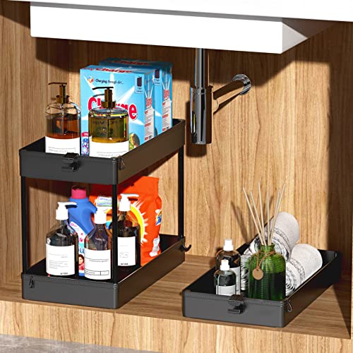 SPACEKEEPER Rolling Storage Cart 3 Tier Bathroom Cart Organizers with Wheels Laundry Room Organization Mobile Shelving Unit Utility Cart Storage Shelves Multi-Functional for Office, Home, Black - color: Black, size: 3 Tier