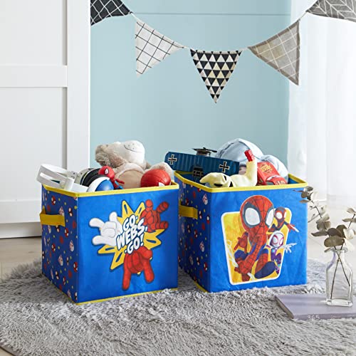 Marvel Spidey and His Amazing Friends Set of Two Spacious Collapsible Storage Cubes, 10"x10" - color: Spidey And His Amazing friends
