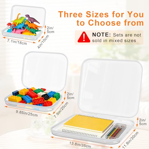 3PCS Clear Hard Shell Zipper Case,Toy Organizers and Storage Box, Clear Toiletry Cosmetic Case,Travel Makeup Bags, Diaper Bag Organizer, Pencil Case, Small Stackable Portable Zipper Pouches 7.1*4*2 IN - size: S