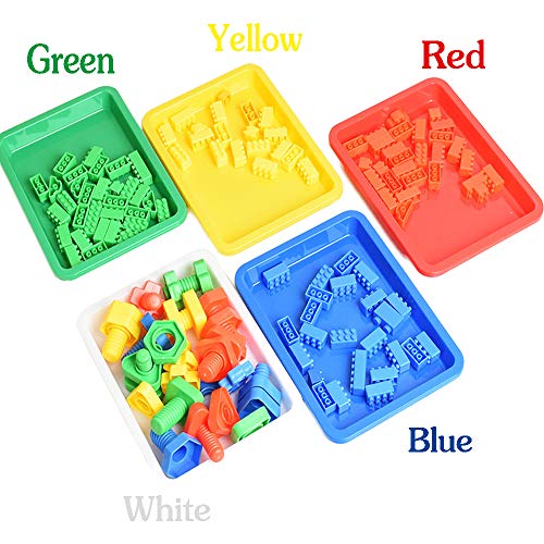 10 Pack Plastic Art Trays for Adult Crafts, Large Multicolor Activity Trays for DIY Projects, Painting, Beading, Jewelry Making, Resin & Workspace Organization - color: Multicolor