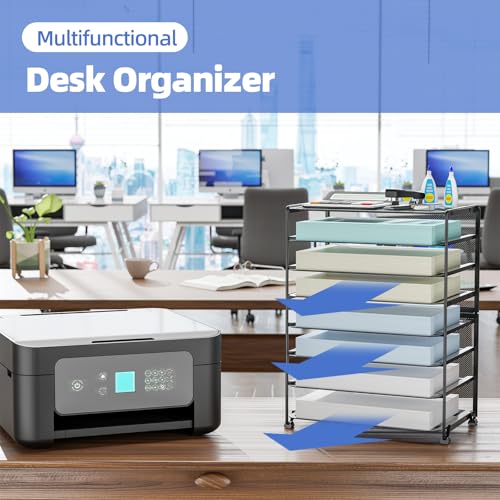 Simple Trending 2 Pack 8 Tier Letter Tray Paper - Mesh Desk File Organizer for Office School Desktop, Black - color: 2 Pack 8 Tier Black-Mesh Desk