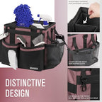 SCAVATA Compact Wearable Cleaning Caddy, Small Cleaning Caddy Supplies Organizer with Handle & Shoulder Straps for Housekeepers, Under Sink & Car Cleaning Tool Organizers Bag (LotusPink) - color: LotusPink
