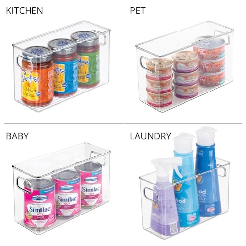 iDesign Pantry Storage Bins with Handles - Organizer Bins for Cabinets or Fridge - Set of 4 - Clear - style: Pack of 4