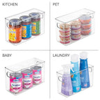 iDesign Pantry Storage Bins with Handles - Organizer Bins for Cabinets or Fridge - Set of 4 - Clear - style: Pack of 4