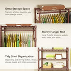 Ulif E1 Heavy Duty Closet Garment Rack, 6 Tiers Adjustable Metal Freestanding Expandable Clothing Storage with 4 Hanger Rods, Easy to Assemble Wardrobe, 71.4" H x (70" - 88.2") L x 14" D, Bronze - color: Bronze