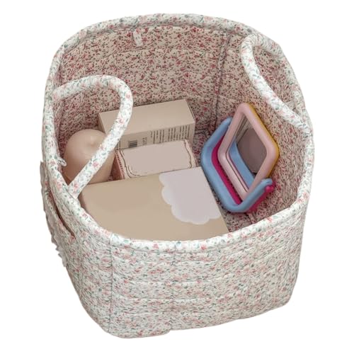 Floral Fabric Storage Basket Car Interior Storage Basket Underwear Sundries Laundry Baskets Supplies Home Organizer Bag (style 3) - color: style 3