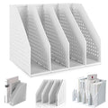 Lemical Magazine Holder 4 Vertical Compartments Collapsible Magazine File Holder Space Saving Rack Home Kitchen Desk Organizer No Need Assemble Gray - color: light gray - 4 parts