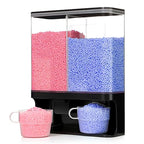 Laundry Scent Boosters Beads Dispenser, Conwomin Wall Mounted Laundry Detergent Dispenser with 2 Cups for Laundry Beads, Rice, Beans, Stain Remover Powder, Black(105 oz) - color: Black