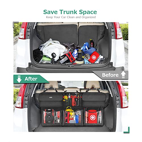 Oasser Trunk Organizer for Car, Hanging Car Organizer with 6 Large Pockets 3 Adjustable Straps 43.3x19 Inch - size: Regular-43.3x19in