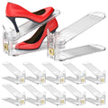 Shoe Slots Organizer,Adjustable Shoe Stackers,10 Pack Shoe Space Savers,Double Layer Shoe Riser Shoe Slot,Shoe Storage Holder for Closet,Transparent - size: 10 Pack