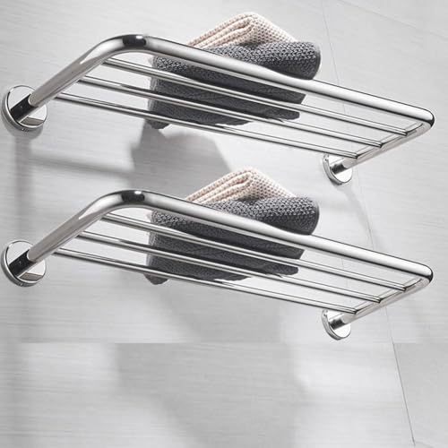 Hotel Towel Racks for Bathroom Wall Mounted, 30 Inch Towel Shelf for Bathroom, 2-Tier Bathroom Towel Rack, Polished Chrome - color: Polished Chrome, size: 30Inches 2PCS