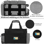 Large Cleaning Caddy Bag Built-in Sturdy Support Board, Cleaning Organizer with Detachable Divider, Cleaning Supply Tote with Adjustable Shoulder Strap&Waist Belt for Cleaners & Housekeeper - color: Grey