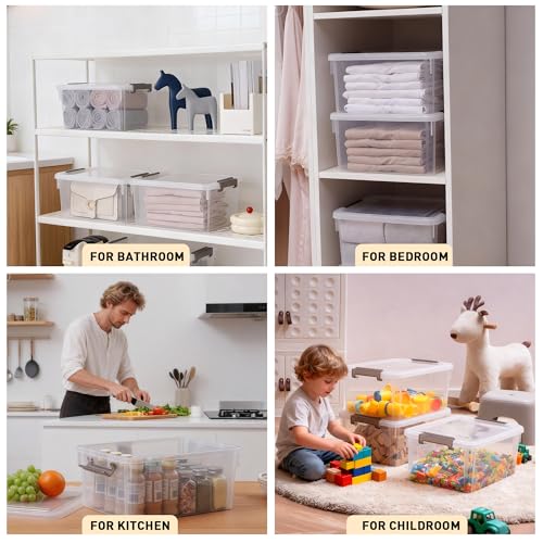 ITYLIFE CITYLIFE 6 Packs 17 QT Plastic Storage Bins with Lids Large Stackable Storage Containers for Organizing Clear Storage Box for Garage, Closet, Classroom, Kitchen - size: 17 Qt. - 6 Packs