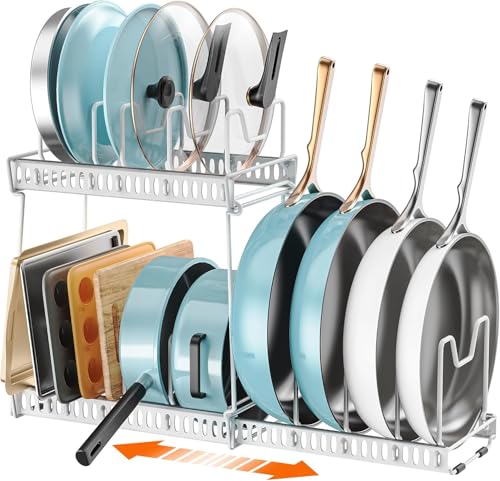 3-Pack Pots and Pans Organizer for Under Cabinet, Bright White - color: Bright White