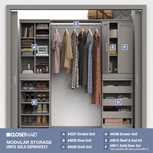 ClosetMaid 4598 Modular Storage Stackable Unit with 4 Drawers, Taupe - color: Taupe