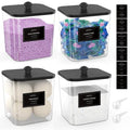 COAZEX 4 Pack Clear Laundry Pods Container, Plastic Square Laundry Room Organization and Storage Jars with Black Lids, Scoops & Labels for Detergent, Powder, Dryer Balls - color: 4 Pack