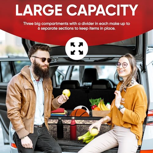 FORTEM Trunk Organizer with Cooler For SUV Car Trunk, Foldable Storage, Car Accessories for Women Men, Collapsible Bag, Perfect Christmas Gifts, 600D Oxford, Non Slip Bottom, Straps, Soft Cover (105L) - color: Desert Camo, size: XXL (105L)