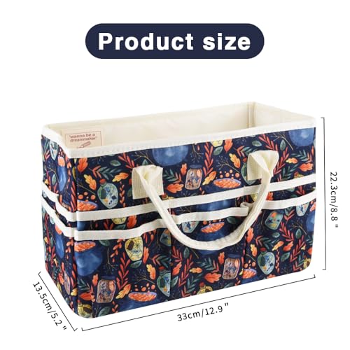E-WEICHEN Craft Organizer Tote Bag Art Storage Caddy with Multiple Pockets Containers for Art,Craft,and Office Supplies Storage.Black Magic - color: Black Magic