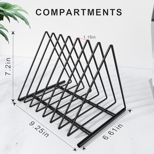 TOPCJ 2 Sets Upgraded Triangle File Folder Rack,7 Sections File Holder,File Storage Sorter/Stand,Desktop File Organizer,Wire Organizer Rack,Magazine Folder Holder,Letter/Legal, Anti-Scratch/Rusty - size: 2 Sets