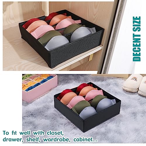 Bra Storage Drawers Organizer for Clothing Underwear Drawer Organizer Dividers Black Foldable Storage Cube Bins for Bra,Socks, Underwear,3 Pack （Black） - color: Black, size: 3 Pack
