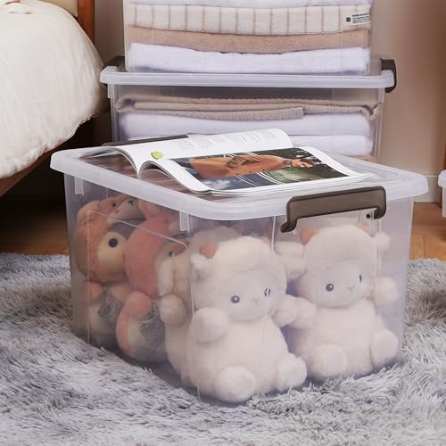 ITYLIFE CITYLIFE 6 Packs 69 QT Plastic Storage Bins with Lids Large Stackable Storage Containers for Organizing Clear Storage Box for Garage, Closet, Kitchen - size: 6 Packs - 69 QT