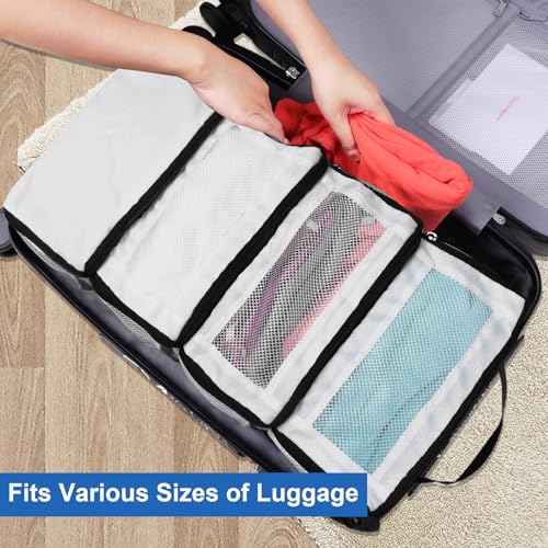 Olosar Suitcase Organizer, Travel Luggage Organizer Portable Hanging Travel Shelves Collapsible Hanging Packing Cubes for Carry on Suitcase - color: White-S, size: Small