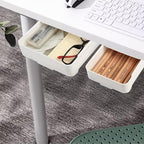 2pcs Under Desk Drawers - Self-Adhesive Hidden Undermount, Slide-Out Storage Organizer for Office & Home (S+L Size)